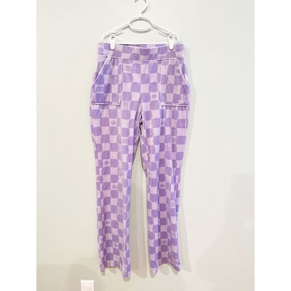 Juicy y2k lilac sky checkered velour pants - Picture 1 of 3